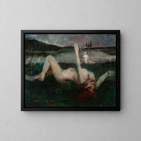 Léda - Lovis Corinth — inramlat konstverk på väggen