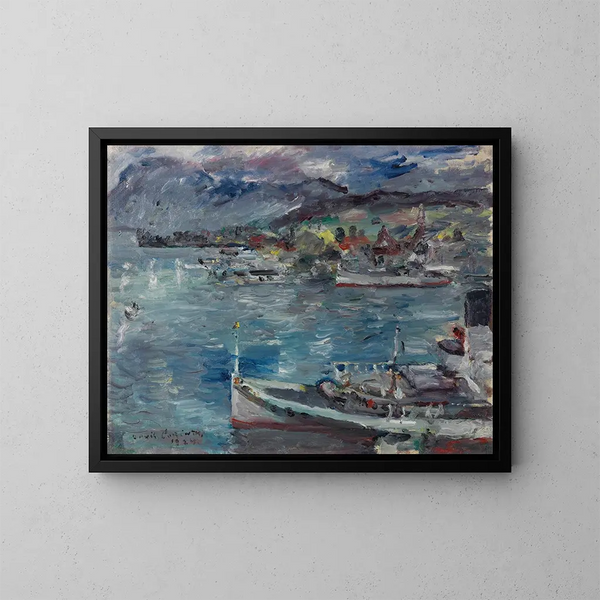 Lucerne-sjön på morgonen - Lovis Corinth — inramlat konstverk på väggen