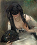 Masque dans une robe blanche - Lovis Corinth — vy av konstverket