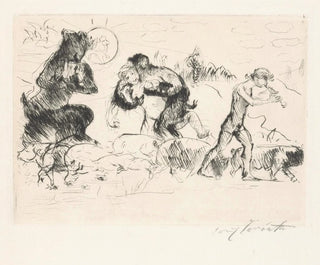 Satyr, en nymf, en faun och en grupp grisar - Lovis Corinth — vy av konstverket