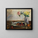 stilleben med blommor i en vas, ett snäckskal och frukt - Lovis Corinth — inramlat konstverk på väggen
