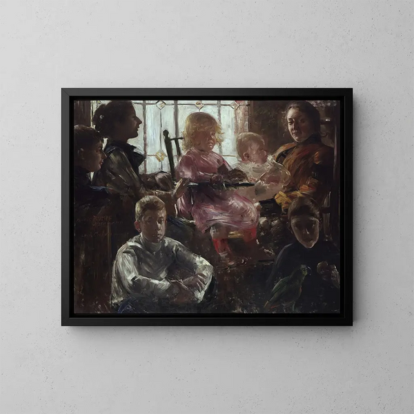 La famille du peintre Fritz Rumpf - Lovis Corinth — inramlat konstverk på väggen