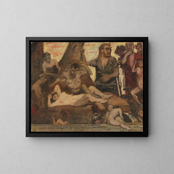 Le rire homérique - Lovis Corinth — inramlat konstverk på väggen