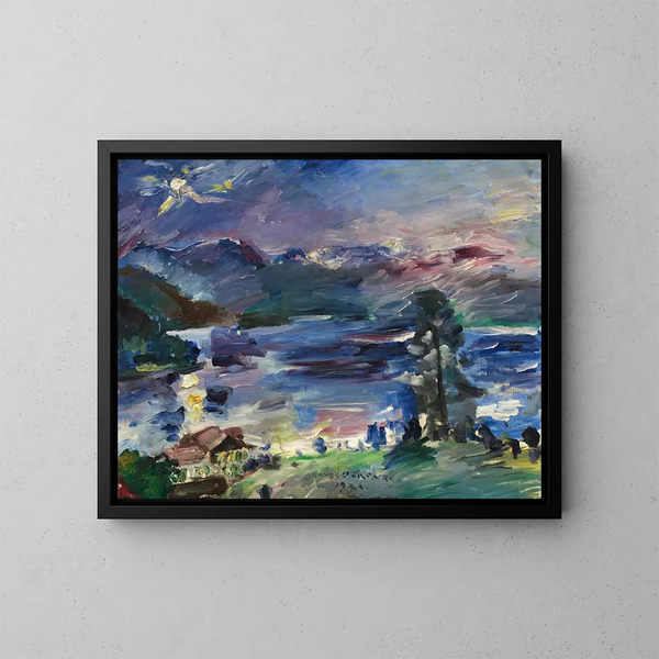 Walchensee-sjön vid månuppgången - Lovis Corinth — inramlat konstverk på väggen