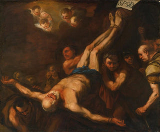 korsfästelsen av heliga Petrus - Luca Giordano — vy av konstverket