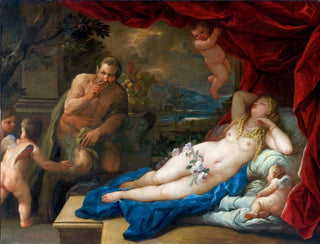 Jupiter och Antiope - Luca Giordano — vy av konstverket