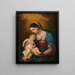 Vierge à l'Enfant - Luca Giordano — inramlat konstverk på väggen