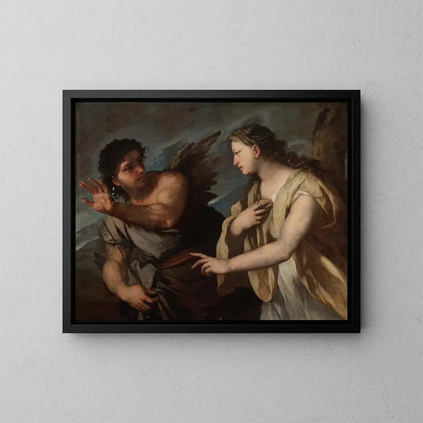 Picus och Circe - Luca Giordano — inramlat konstverk på väggen