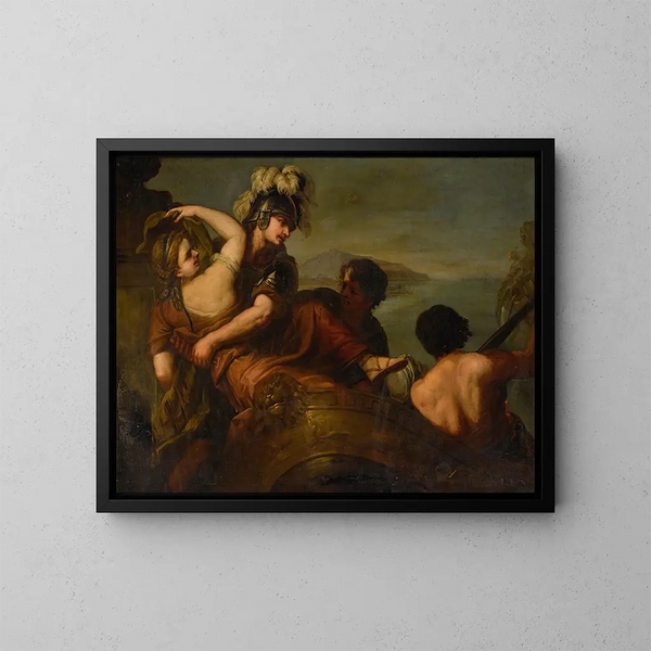 L'Enlèvement av Helena - Luca Giordano — inramlat konstverk på väggen