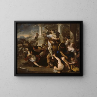 L'Enlèvement des Sabines - Luca Giordano — inramlat konstverk på väggen