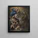 La Vierge et l'Enfant apparaissant à saint François d'Assise - Luca Giordano — inramlat konstverk på väggen