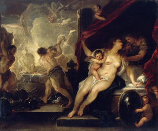 Venus, Mars och Vulcains smedja - Luca Giordano — vy av konstverket