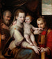 La Sainte Famille et saint Étienne - Luca Longhi — vy av konstverket