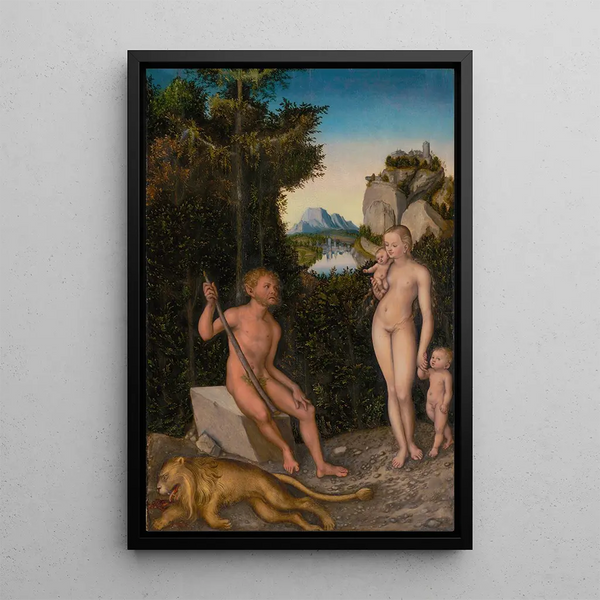 Lucas Cranach the Elder - A Faun and His Family with a Slain Lion.webp