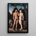 Adam och Eva i paradiset Fallet - Lucas Cranach den äldre — inramlat konstverk på väggen