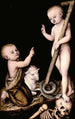 Jungfru Marias tillbedjan av det lilla Jesusbarnet av Saint Jean-Baptiste - Lucas Cranach den äldre — vy av konstverket