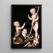 Jungfru Marias tillbedjan av det lilla Jesusbarnet av Saint Jean-Baptiste - Lucas Cranach den äldre — inramlat konstverk på väggen