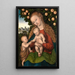 Marie med barnet och den unge Johannes under äppelträdet - Lucas Cranach den äldre — inramlat konstverk på väggen