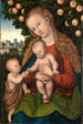 Marie med barnet och den unge Johannes under äppelträdet - Lucas Cranach den äldre — vy av konstverket