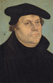 Porträtt av Martin Luther - Lucas Cranach den Äldre — inramlat konstverk på väggen