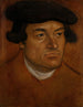 porträtt av en man med en svart keps - Lucas Cranach den äldre — vy av konstverket