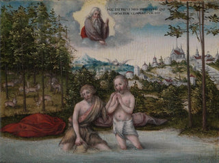 Le Baptême du Christ - Lucas Cranach l'Ancien — vy av konstverket