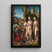 Le Jugement de Pâris - Lucas Cranach den Äldre — inramlat konstverk på väggen