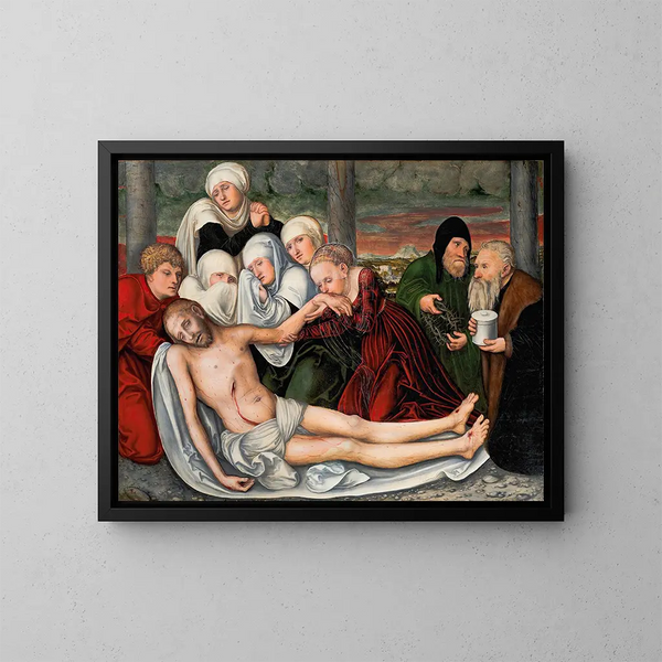 La Lamentation - Lucas Cranach den Äldre — inramlat konstverk på väggen