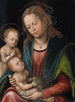 Jungfru Maria med det heliga barnet som älskas av den unge Johannes - Lucas Cranach den äldre — vy av konstverket