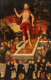 En epitafium Kristus uppståndelse med en donatorfamilj - Lucas Cranach den yngre — vy av konstverket