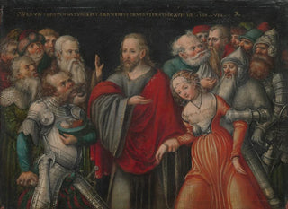 Le Christ et la femme adultère - Lucas Cranach le Jeune — vy av konstverket