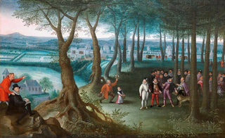 Lucas van Valckenborch - Kaiserlicher Waldspaziergang vor dem Schloss Neugebude.webp
