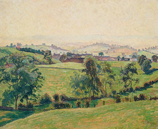 Eftermiddagstjock dimma i Brough - Lucien Pissarro — vy av konstverket