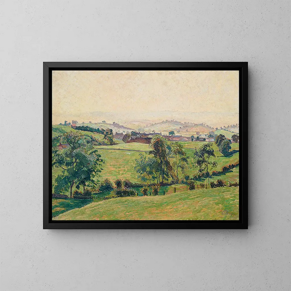 Eftermiddagstjock dimma i Brough - Lucien Pissarro — inramlat konstverk på väggen