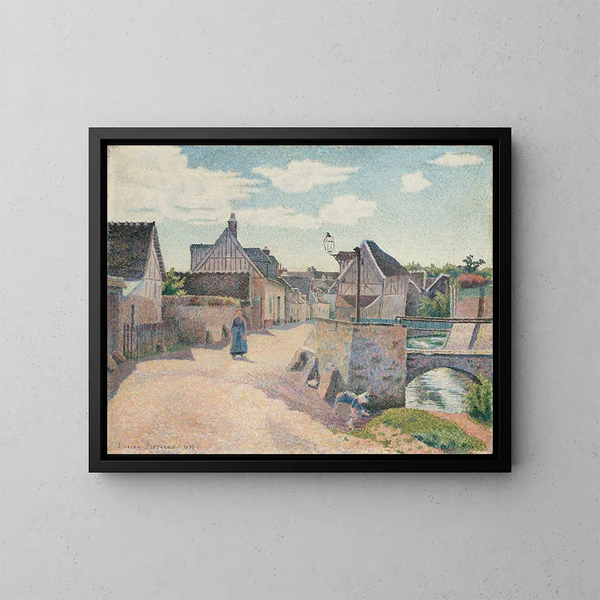 Gouvernes nära Lagny - Lucien Pissarro — inramlat konstverk på väggen