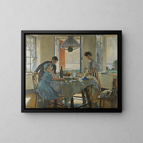 Le Petit Déjeuner - Lucien Simon — inramlat konstverk på väggen