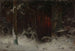 snötäckta skogsbilvägar - Ludvig Munthe — vy av konstverket
