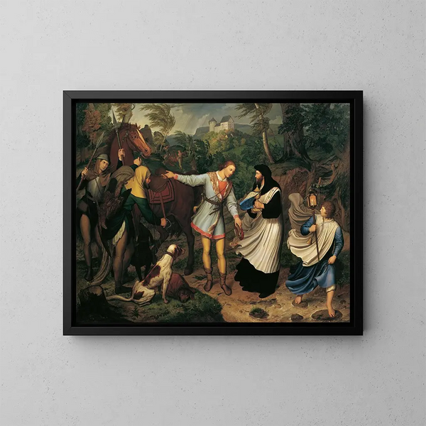 Rodolphe de Habsbourg och prästen - Ludwig Ferdinand Schnorr von Carolsfeld — inramlat konstverk på väggen
