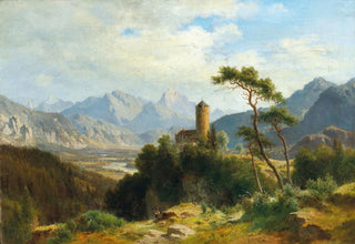Ludwig Halauska - View of Castle Klamm in the Oberinntal with a view of the Sulstein.webp