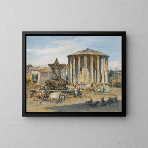 Le temple de Vesta à Rome - Ludwig Johann Passini — inramlat konstverk på väggen