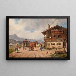 Ludwig MllerCornelius - Labung vor dem Bauernhaus am See.webp