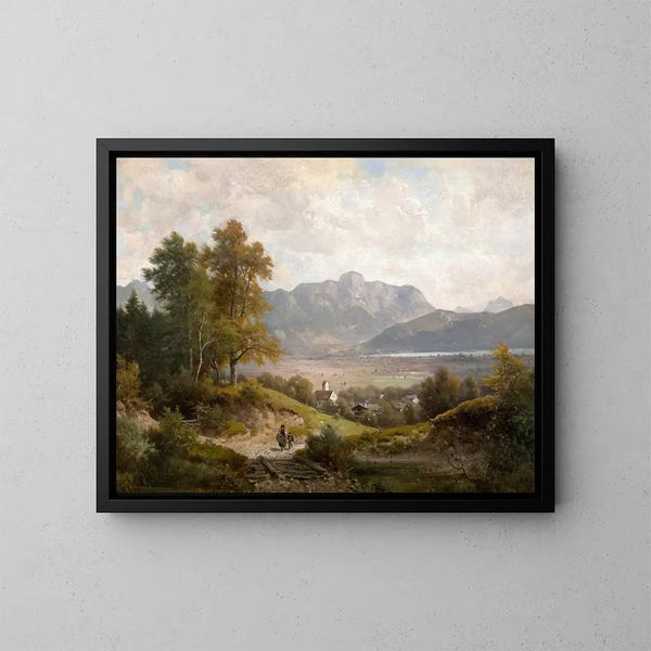 Vue sur le lac de Kochel et le Jochberg - Ludwig Sckell — inramlat konstverk på väggen