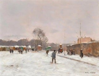 La Première neige d'hiver - Luigi Loir — vy av konstverket