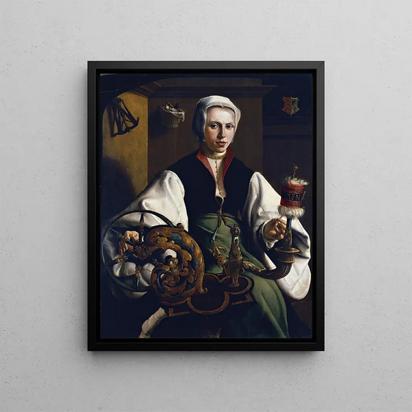 Maarten Van Heemskerck - Portrait Of A Lady Spinning.webp