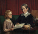 Mademoiselle Annette Hage 1814-1857 visar sin brorson Hother Hage 1849-1904 en bok om växter - Wilhelm Marstrand — vy av konstverket