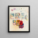 Croquis de Veljesvala för väggmålning och vrej - Magnus Enckell — inramlat konstverk på väggen