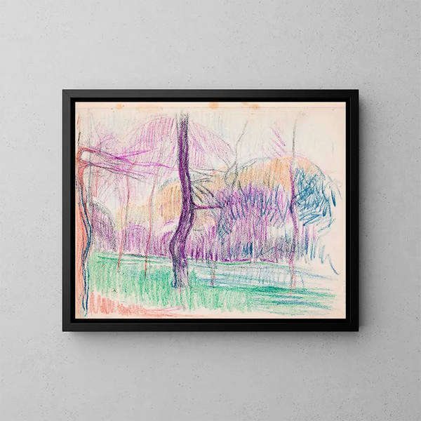 Landskapsbild av träd - Magnus Enckell — inramlat konstverk på väggen