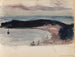 Landskapsmålning med maritimt motiv och skiss av bukten - Magnus Enckell — vy av konstverket