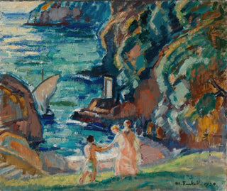 Rivage rocheux au soleil à Portofino - Magnus Enckell — vy av konstverket