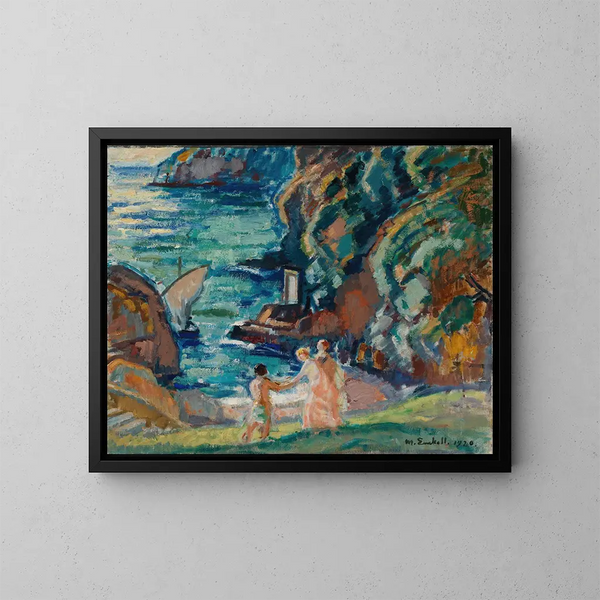 Rivage rocheux au soleil à Portofino - Magnus Enckell — inramlat konstverk på väggen